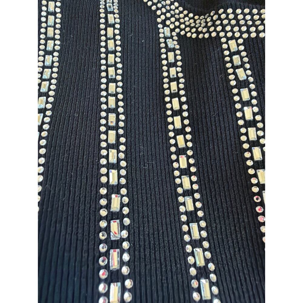 Lizette Collection Black Sequin Studded Elegant Sweater  Sz Large - Picture 8 of 8